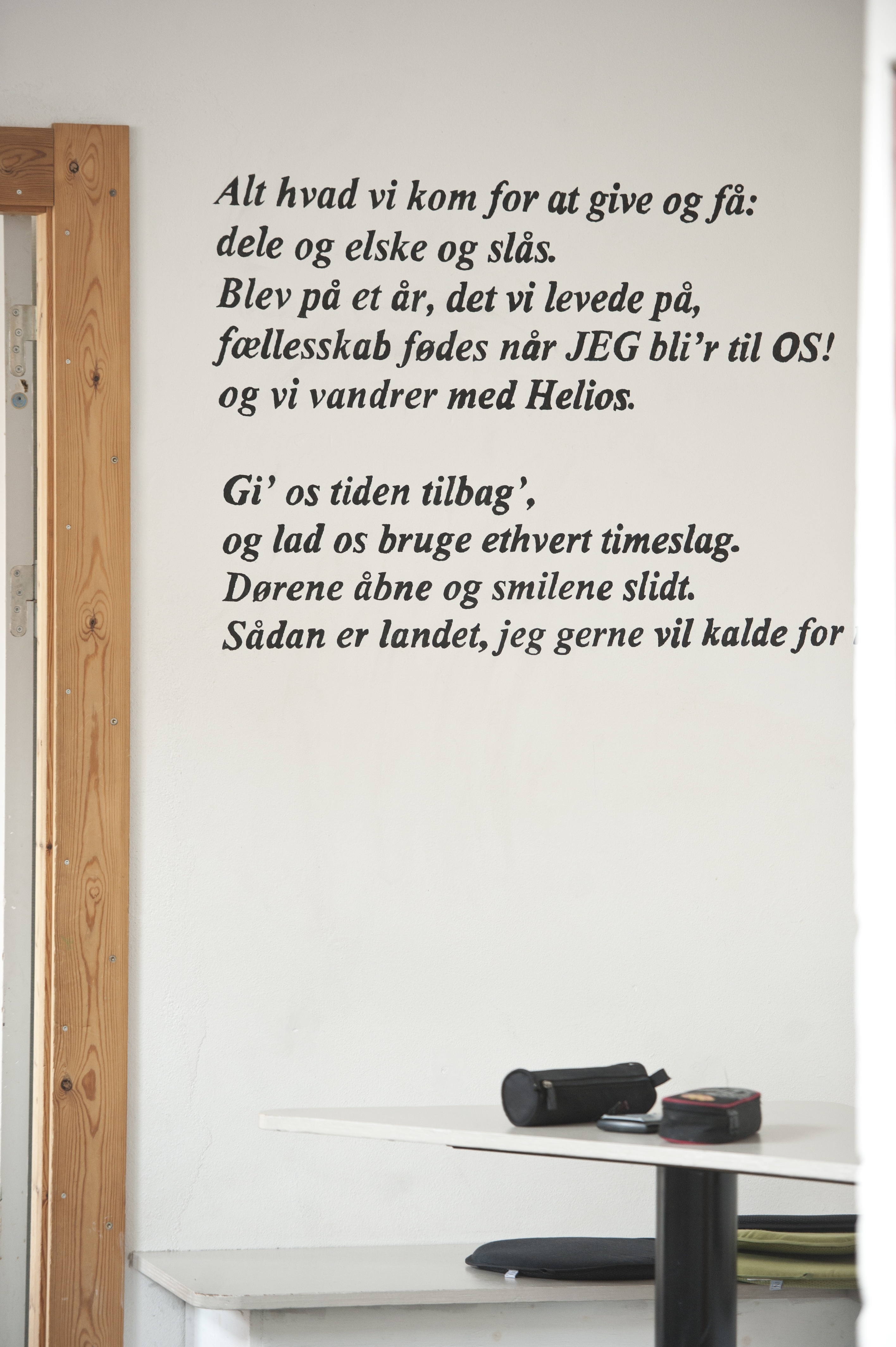 Citat på væggen - Vores værdigrundlag